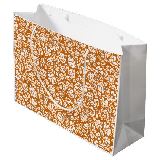 Bladeren patroon 14b. zwart DOrange BG Groot Cadeauzakje (Achterkant Gekanteld)