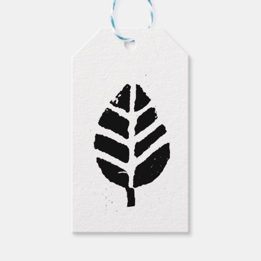 Bladeren Patroon Aardappel Print Cadeaulabel (Voorkant)