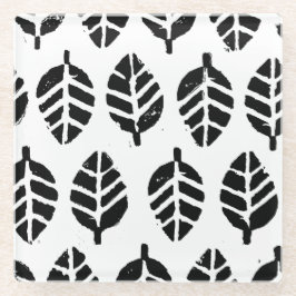 Bladeren Patroon Aardappel Print Glazen Onderzetter