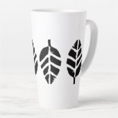 Bladeren Patroon Aardappel Print Latte Mok (Rechterhoek)