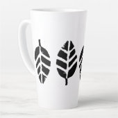 Bladeren Patroon Aardappel Print Latte Mok (Linkerhoek)