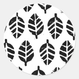 Bladeren Patroon Aardappel Print Ronde Sticker