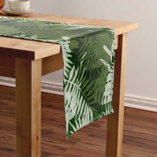 bladeren patroon bananblad design korte tafelloper (Voorbeeld)