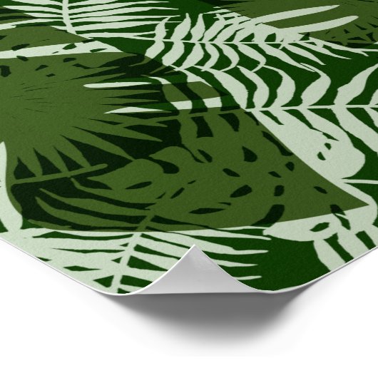 bladeren patroon bananblad design poster (Hoek)