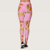 Bladeren Patroon Roze Leggings (Achterkant)