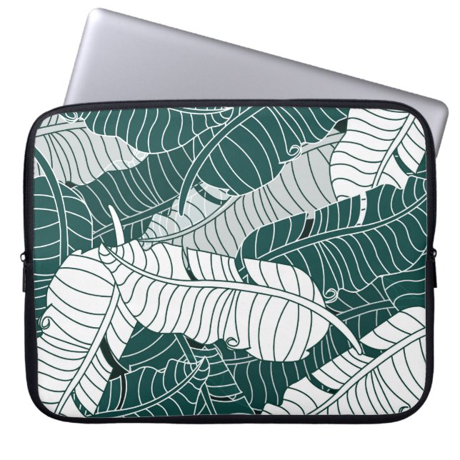  bladeren patroonachtergrond laptop sleeve (Voorkant)