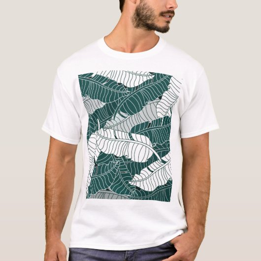 bladeren patroonachtergrond t-shirt (Voorkant)