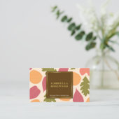 Bladeren Pattern Gold Lijst | Bruine Natuur Kleur Visitekaartje (Staand voorkant)