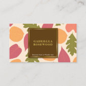 Bladeren Pattern Gold Lijst | Bruine Natuur Kleur Visitekaartje (Voorkant)