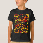 Bladeren Pattern Herfst Design Acorns tarwe T-shirt (Voorkant)