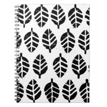 Bladeren Pattern Potato Print Spiraal Foto Notitie