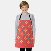 Bladeren Perzik blauw minimaal patroon Schort (Gedragen)