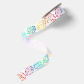 Bladeren Regenboog Satijnen Lint (Achterkant)