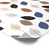 Bladeren Retro Fall Colors patroon Poster (Hoek)