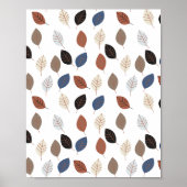 Bladeren Retro Fall Colors patroon Poster (Voorkant)