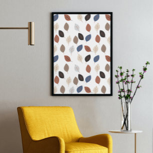 Bladeren Retro Fall Colors patroon Poster