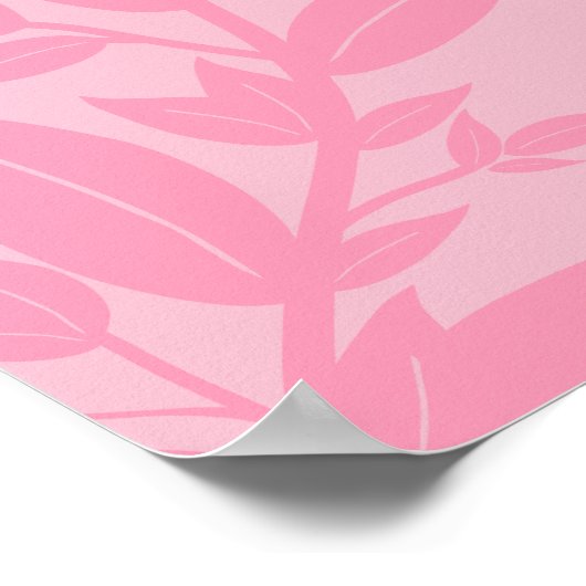 Bladeren Roze Botanisch Poster (Hoek)