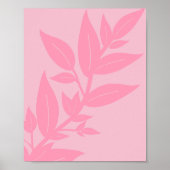Bladeren Roze Botanisch Poster (Voorkant)