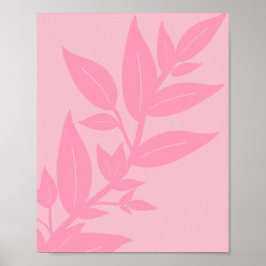Bladeren Roze Botanisch Poster