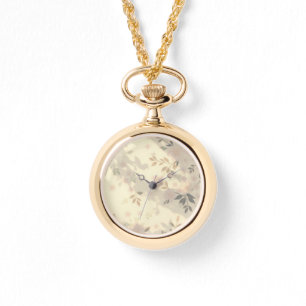 Bladeren, Schaduwen en Kleine Bloemen Ketting Watc