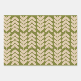 Bladeren & stengels Scandinavische Botanische Patr Inpakpapier Vel