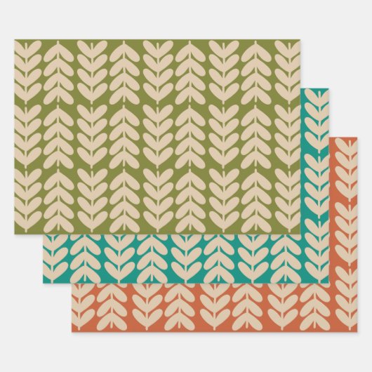 Bladeren & stengels Scandinavische Botanische Patr Inpakpapier Vel (Set)