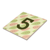 Bladeren straatadres huisnummer tegelvormig ontwer tegeltje (Zijkant)