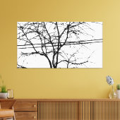 Bladeren, takken en hoogspanningsleidingen in de H Canvas Afdruk (Insitu (Woonkamer))