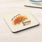 Bladeren vallen, de herfst roept – gezellige Herfs Bier Onderzetter (Linkerzijde)