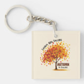 Bladeren vallen, de herfst roept – gezellige Herfs Sleutelhanger (Voorkant)