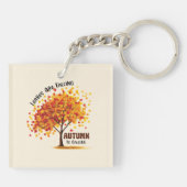 Bladeren vallen, de herfst roept – gezellige Herfs Sleutelhanger (Achterkant)