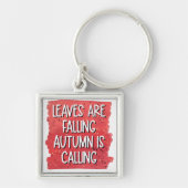 Bladeren vallen, de herfst roept – gezellige Herfs Sleutelhanger (Voorkant)