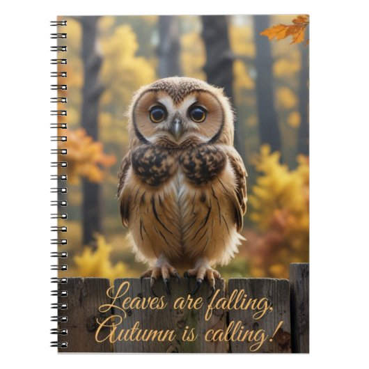 Bladeren vallen, de herfst roept notitieboek (Voorkant)