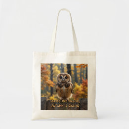 Bladeren vallen, de herfst roept tote bag