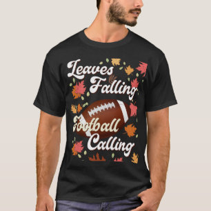 Bladeren Vallen Football Oproep  Herfst T-shirt