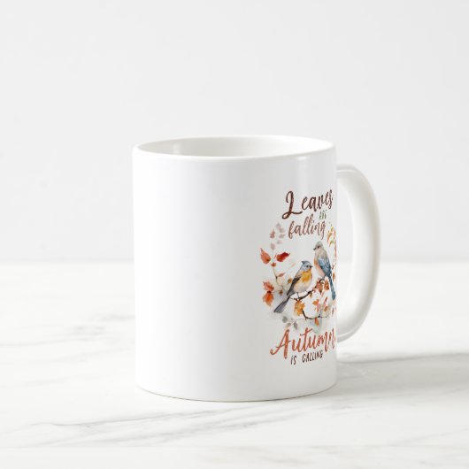 Bladeren vallen - grillige Herfst Birds & Foliage Koffiemok (Voorkant rechts)