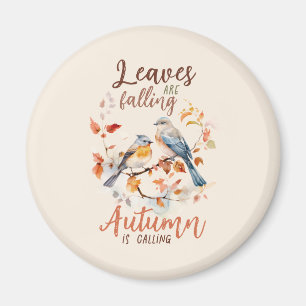 Bladeren vallen - grillige Herfst Birds & Foliage Magneet