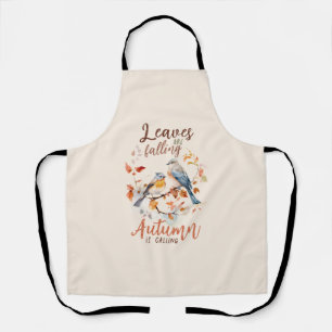 Bladeren vallen - grillige Herfst Birds & Foliage Schort
