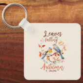 Bladeren vallen - grillige Herfst Birds & Foliage Sleutelhanger (Voorkant)