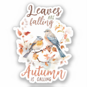 Bladeren vallen - grillige Herfst Birds & Foliage Sticker