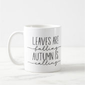 Bladeren vallen, herfst is in aantocht Herfst mok (Links)