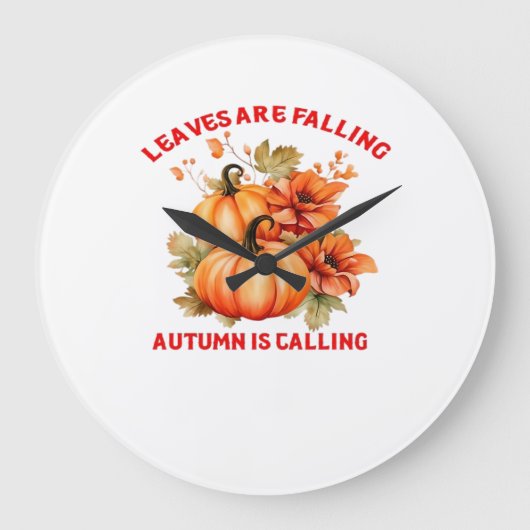 Bladeren vallen, herfst roept Design Classi Grote Klok (Voorkant)