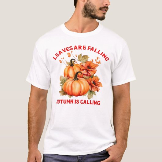 Bladeren vallen, herfst roept Design Classi T-shirt (Voorkant)