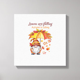 Bladeren vallen Herfst roept Klassiek T-shirt. Canvas Afdruk