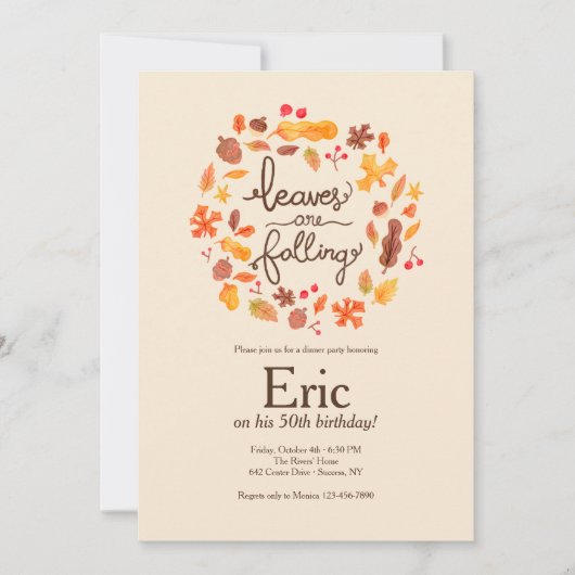 Bladeren vallen kaart (Voorkant)