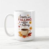 Bladeren vallen, koffie roept herfst koffiemok (Links)