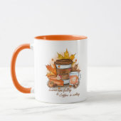 Bladeren vallen, koffie roept mok (Links)
