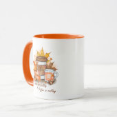 Bladeren vallen, koffie roept mok (Voorkant links)