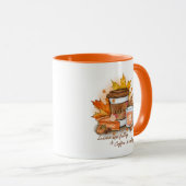 Bladeren vallen, koffie roept mok (Voorkant rechts)