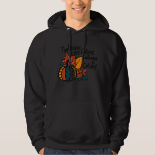 Bladeren vallen onder pompoenbieren die Herfst noe Hoodie